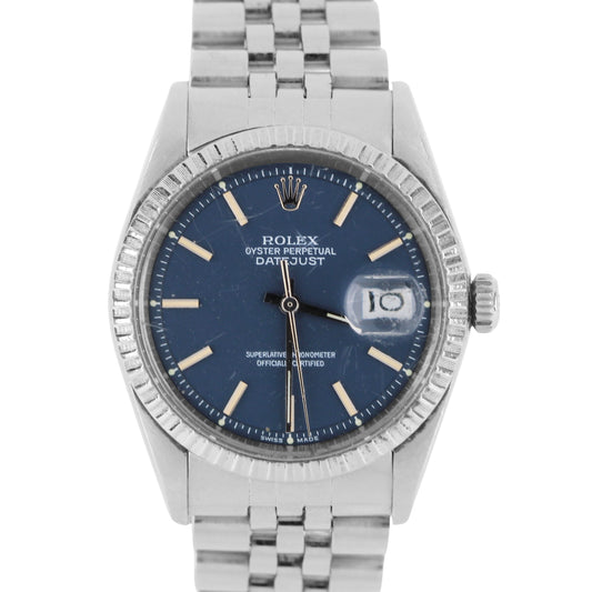 Rolex, Rolex Datejust, Datejust, Rolex Blue Datejust, Blue Datejust, Pie Pan Dial, Rolex Pie Pan Dial, Rolex Engine Turned, Engine Turned Bezel, Jubille Bracelet, Jubilee, Rolex Jubilee, Rolex 1600, 1600