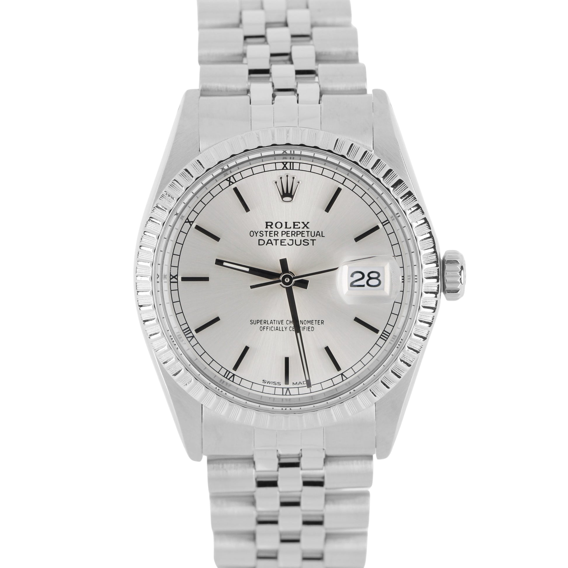 Rolex, Rolex Datejust, Datejust, Rolex Silver, Silver Datejust, Rolex Engine Turned, Engine Turned, Rolex 16030, 16030