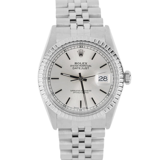 Rolex, Rolex Datejust, Datejust, Rolex Silver, Silver Datejust, Rolex Engine Turned, Engine Turned, Rolex 16030, 16030