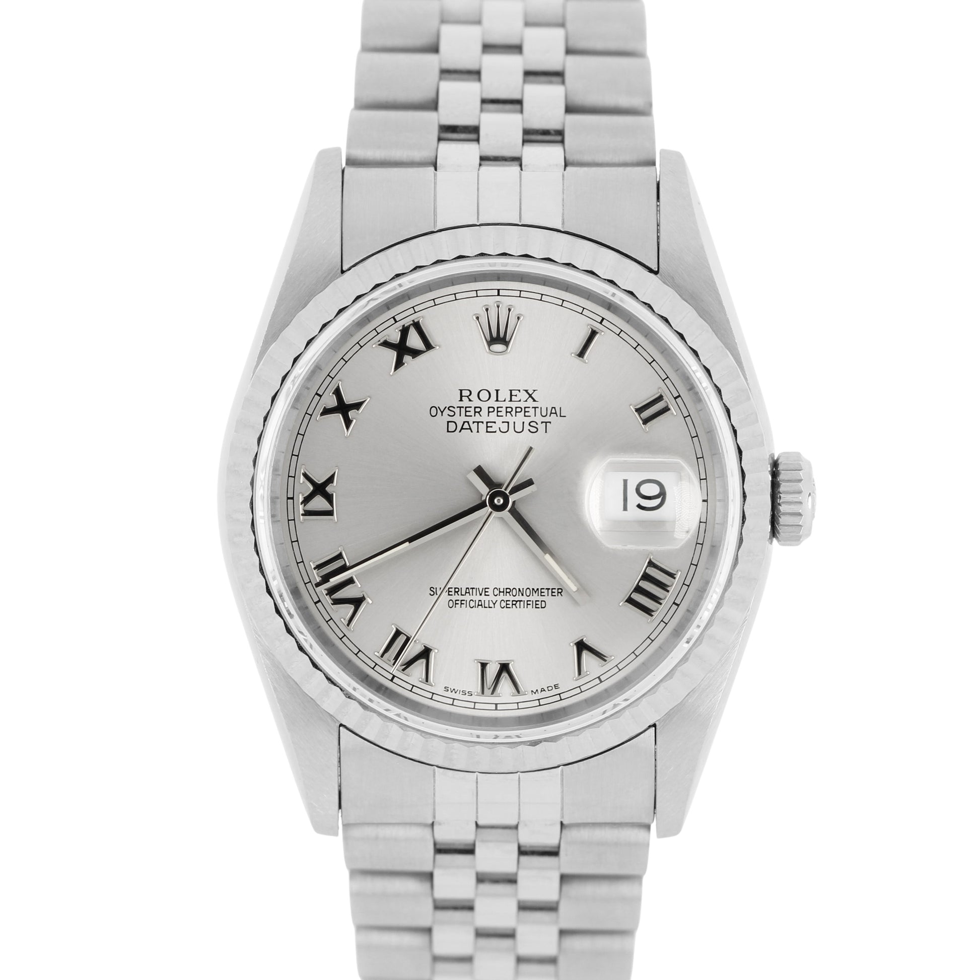 Rolex, Rolex Datejust, Datejust, Rolex Silver, Rolex Silver Roman Numeral, Rolex Roman Numeral, Silver Datejust, Roman Numeral Datejust, Rolex 16234, 16234