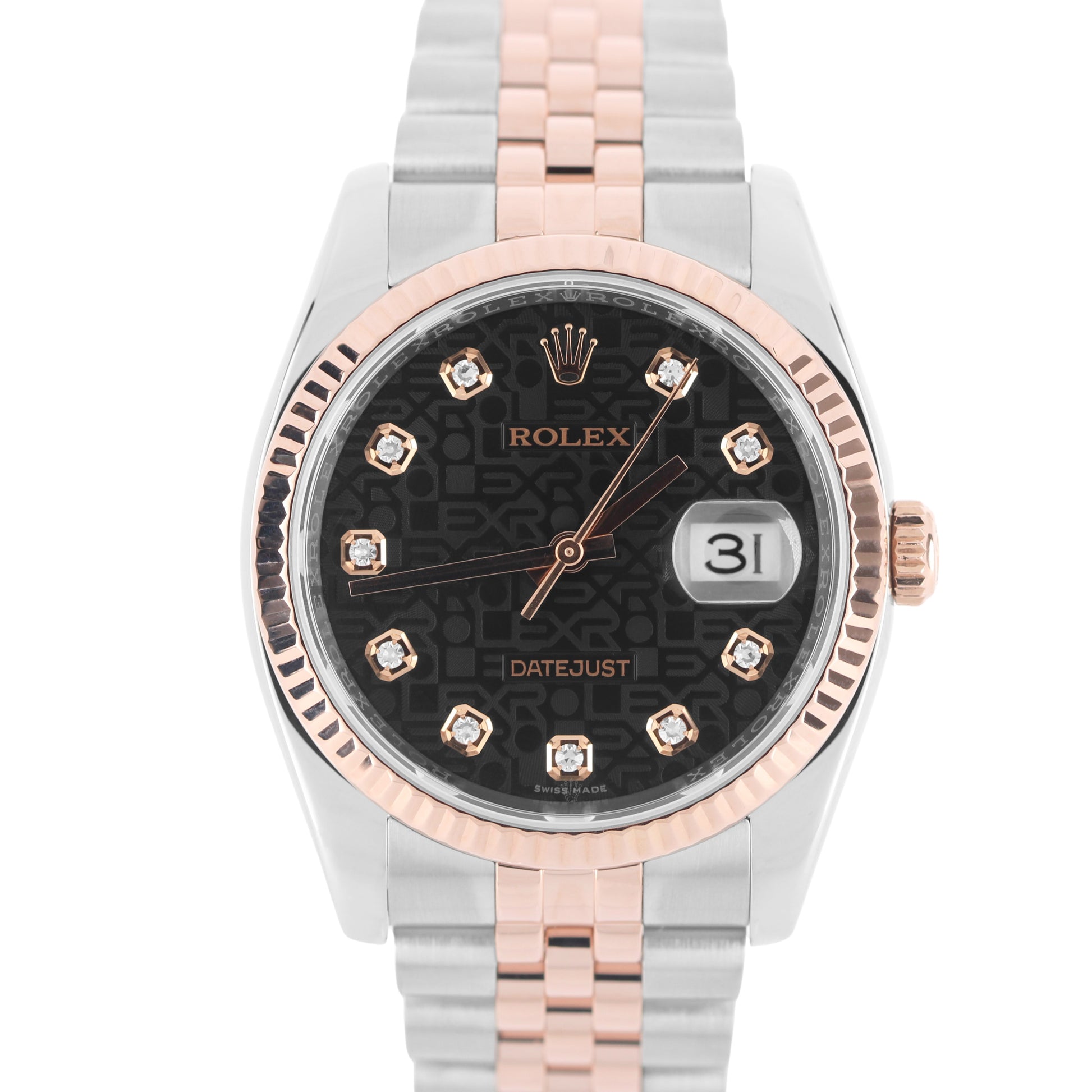 Rolex, Rolex Datejust, Datejust, Rolex Two-Tone, Rolex Rose Gold, Rolex Jubilee, Rolex Black Jubilee, Black Jubilee Dial, Rolex Black Jubilee Diamond, Black DIAMOND, Jubilee Diamond, Rolex 116231, 116231