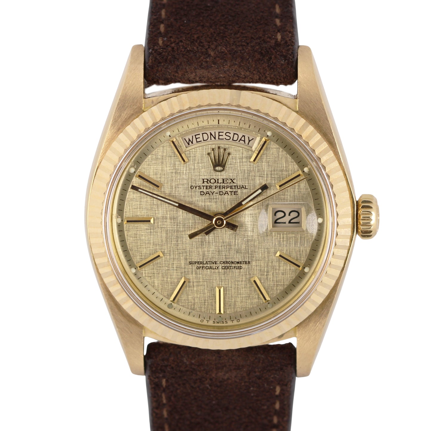 Rolex, Rolex Day-Date, Day-Date, Rolex 18k Gold, Gold Rolex, Day-Date Gold, Rolex Champagne, Champagne, Champagne Linen, Pie-Pan, Pie Pan, Rolex Pie Pan, Rolex Sigma, Rolex 1803, 1803