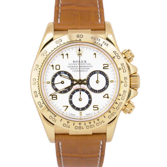 Rolex, Rolex Daytona, Daytona, Daytona Cosmograph, Rolex 18k Gold, Rolex Yellow Gold, Rolex White Daytona, Rolex 16518, 16518
