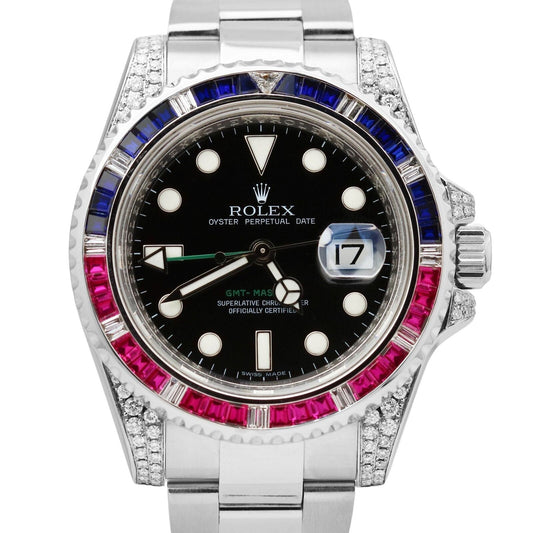 Rolex, Rolex GMT. GMT, Rolex GMT-Master, GMT-Master, Rolex GMT-Master II, GMT-Master II, GMT-Master 2, Rolex Diamonds, Rolex Blue Pink Sapphires, Rolex Sapphires, Blue Sapphire, Pink Sapphire, GMT-Master Sapphire, GMT-Master Diamonds, Rolex 116710, 116710