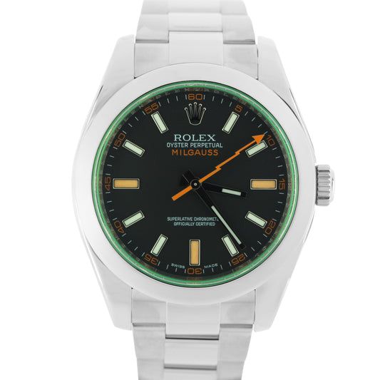 Rolex, Rolex Milgauss, Milgauss, Rolex Black, Milgauss Black, Rolex Green Crystal, Green Crystal. Milgauss Green Crystal, Rolex 116400, 116400