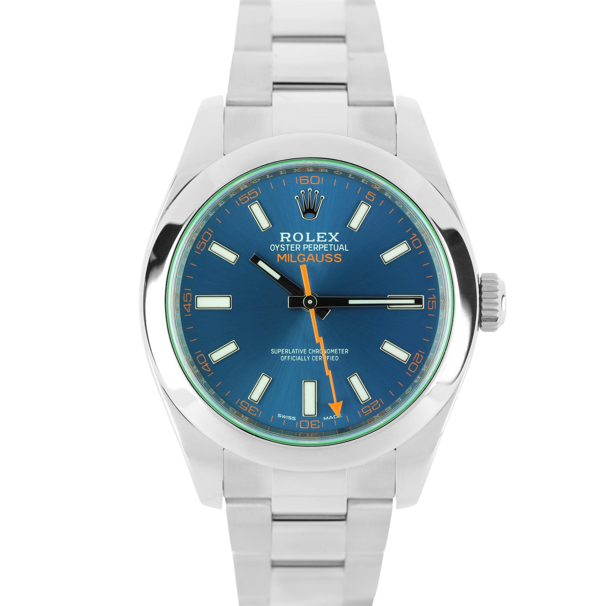 Rolex, Rolex Milgauss, Milgauss, Rolex Milgauss Z-Blue, Milgauss Z-Blue, Z-Blue, Rolex Milgauss Blue, Milgauss Blue, Rolex Green Crystal, Green Crystal, Rolex 116400, 11600, Rolex 116400GV, 116400GV