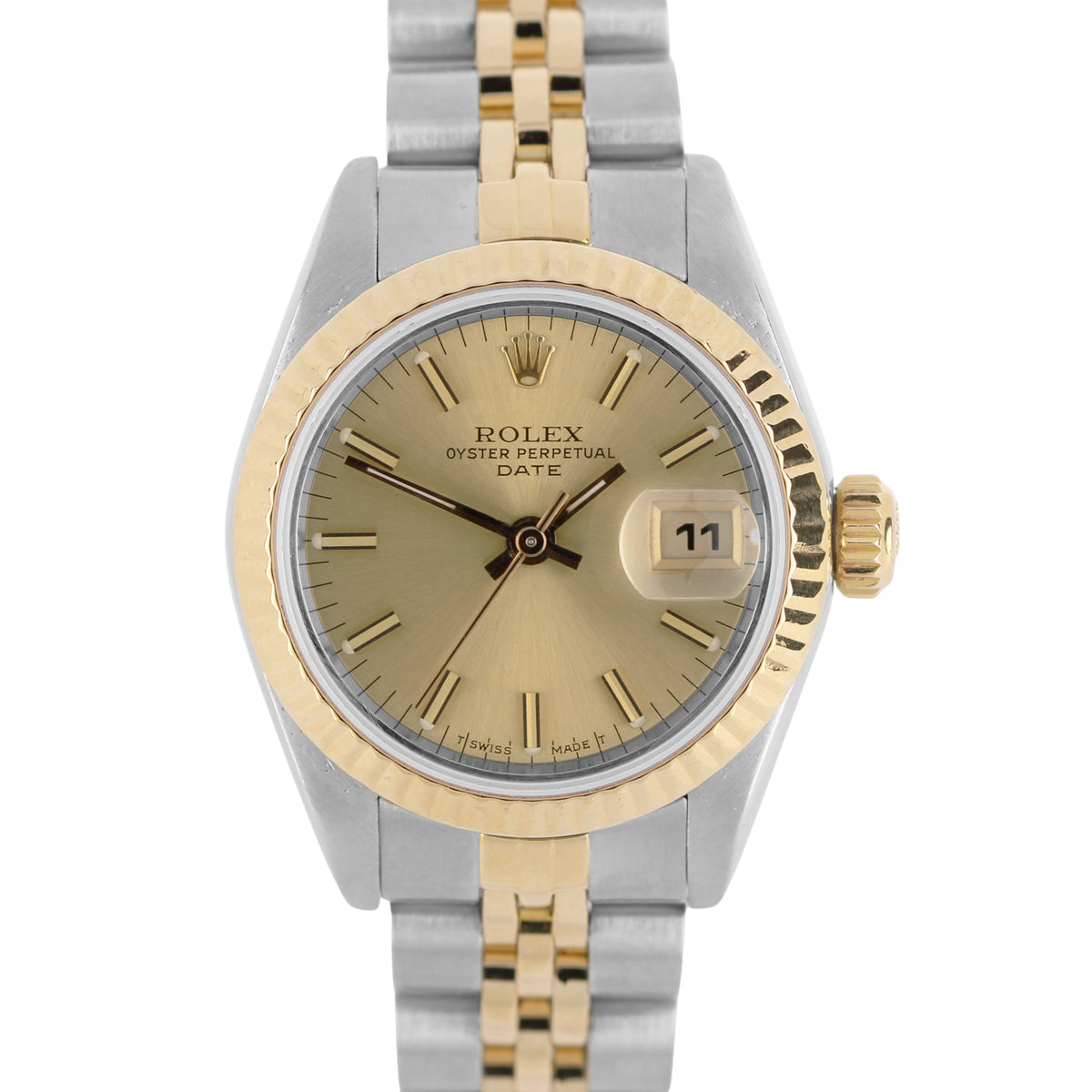 Rolex, Rolex Oyster Perpetual, Oyster Perpetual, Rolex Date, Date, Rolex Oyster Perpetual Date, Oyster Perpetual Date, Rolex 69173, 69173, Rolex Two-Tone, Two-Tone Date, Rolex Champagne, Champagne Dial, Rolex Lady Date, Lady Date, Vintage Rolex, Vintage Rolex Date