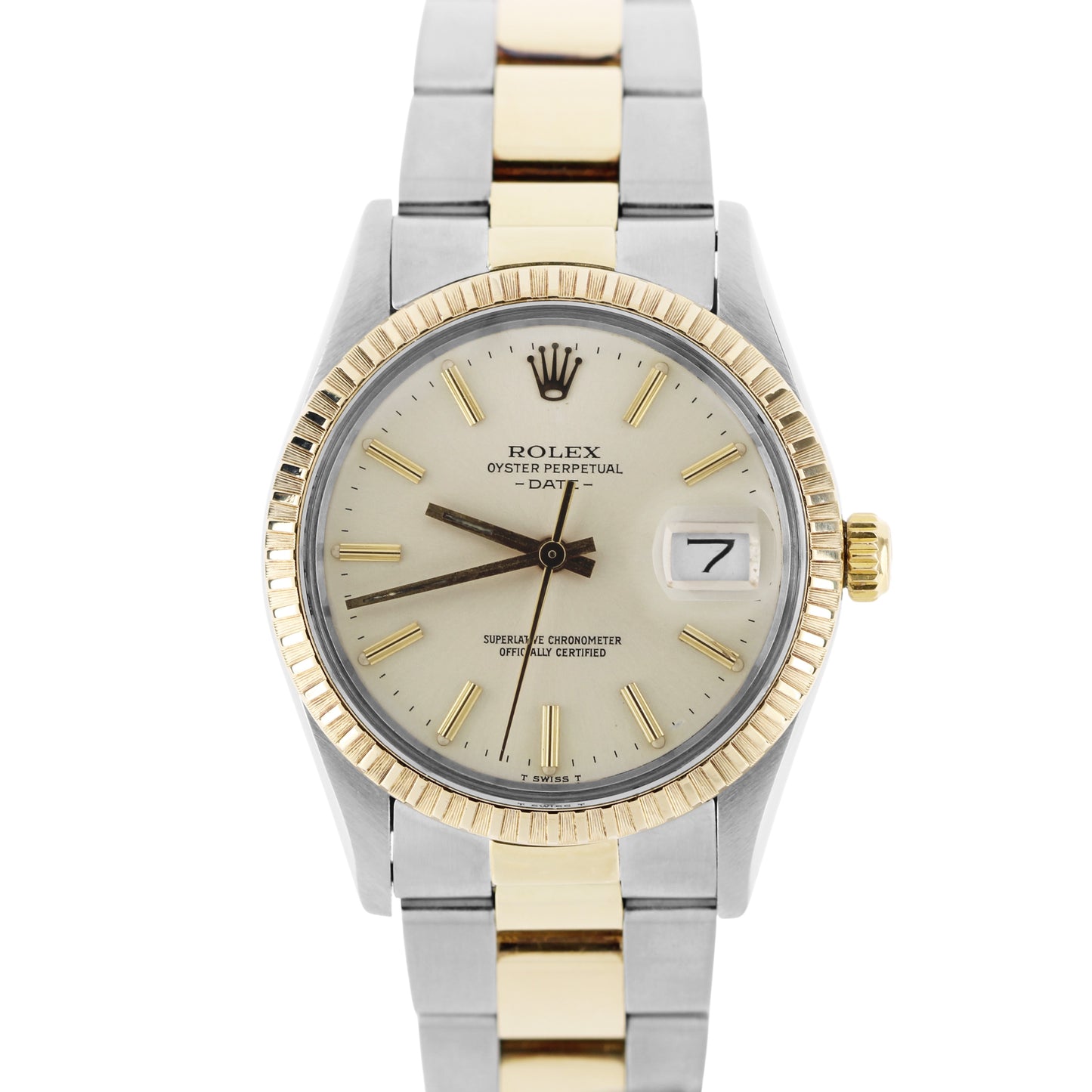 Rolex, Rolex Oyster Perpetual, Oyster Perpetual, Rolex OP, OP, Rolex Date, Date, Rolex Oyster Perpetual Date, Rolex Two-Tone, Rolex Silver, Silver Dial, Rolex 15053, 15053