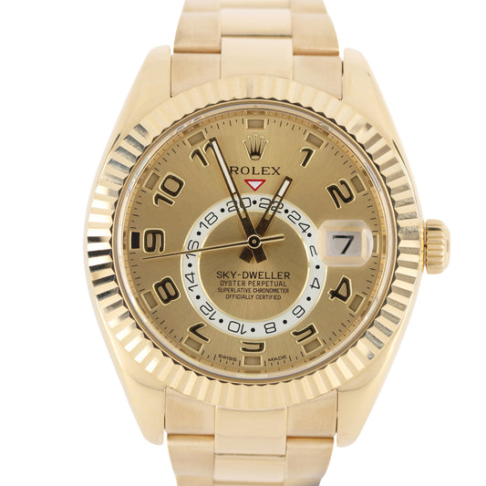 Rolex Sky-Dweller, Role, Sky-Dweller, Skydweller, Rolex Gold, Gold Sky, Gold Sky-Dweller, Rolex Champagne Arabic Dial, Champagne Sky-Dweller, Roller 326938, 326938