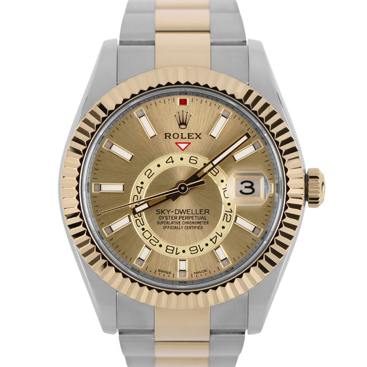 Rolex, Rolex Sky-Dweller, Sky-Dweller, Rolex 326933, 326933, Rolex Two-Tone, Two-Tone, Rolex Oyster Bracelet, Oyster, Oyster Bracelet, Rolex Champagne, Champagne