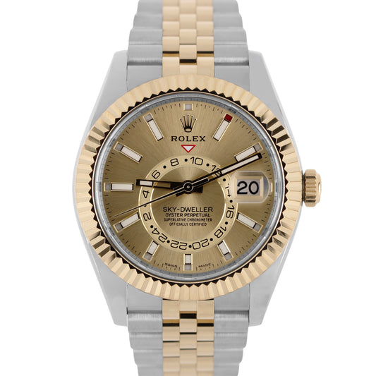 Rolex, Rolex Sky-Dweller, Sky-Dweller, Skydweller, Rolex 326933, 326933, Rolex Two-Tone, Two-Tone Sky-Dweller, Champagne Sky-Dweller, Jubilee, Jubilee Sky-Dweller