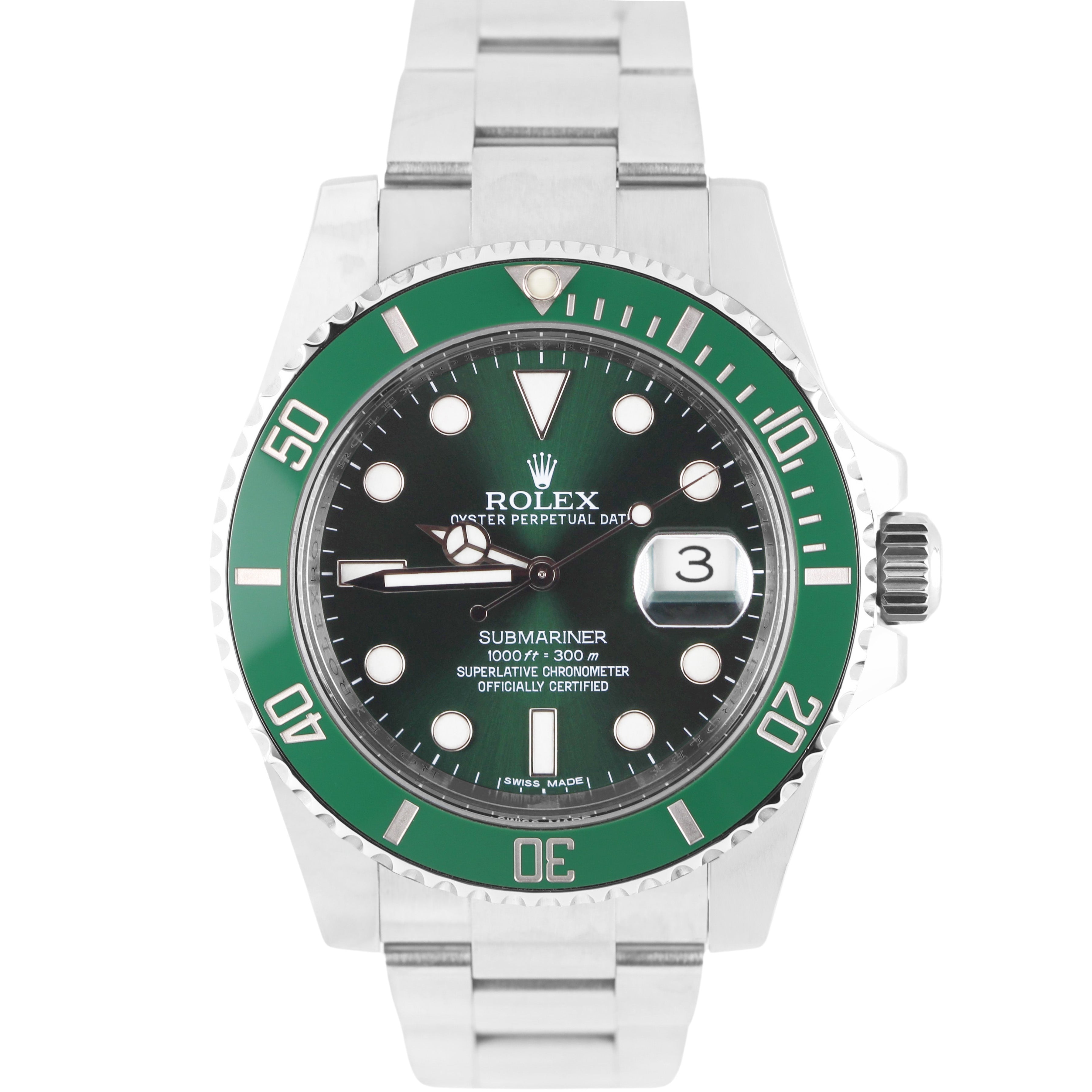 Rolex Submariner Date HULK Green Ceramic Steel 40mm 116610 LV