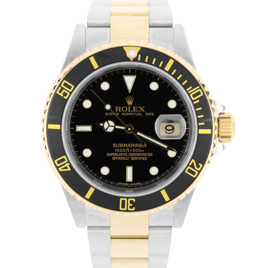 Rolex, Rolex Submariner, Submariner, Rolex Submariner Date, Submariner Date, Rolex NO-HOLES, No-Holes, Rolex Two-Tone, Two Tone Sub, Rolex Black Two-Tone, Black Submariner, Rolex 16613, 16613, Rolex 16613T, Rolex 16613 T, 16613T, 16613 T