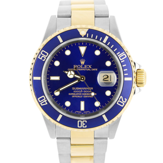 Rolex, Rolex Submariner, Submariner, Rolex Submariner Date, Submariner Date, Rolex Two-Tone, Rolex Blue, Blue Submariner, Rolex 16613, 16613