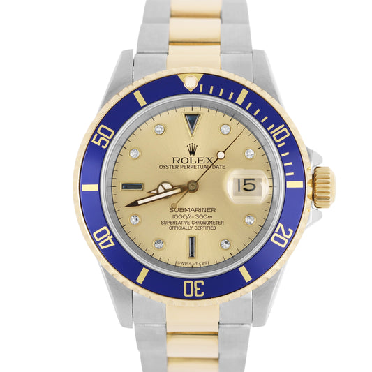 Rolex, Rolex Submariner, Submariner, Rolex Serti, Rolex Two-Tone, Two-Tone Serti, Rolex 16613, 16613, Serti 16613