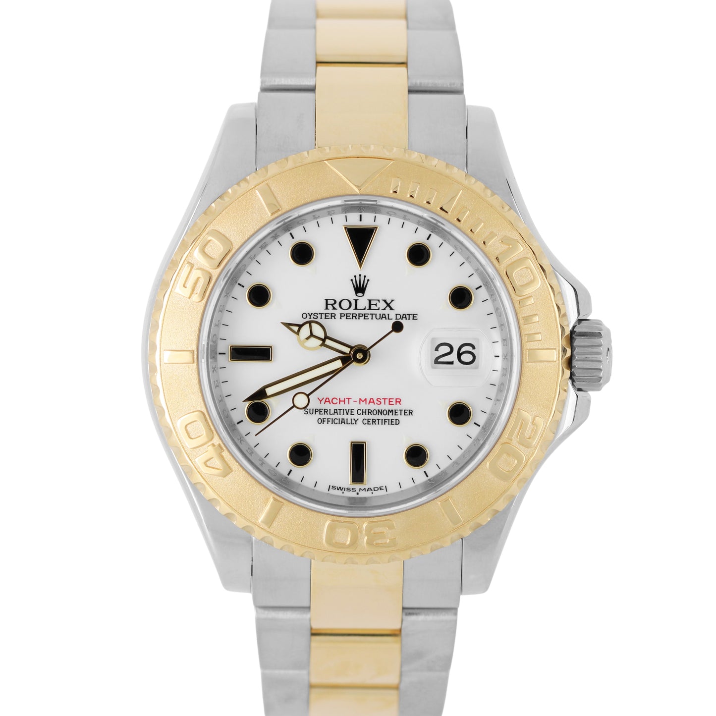 Rolex,Rolex Yachmaster, Rolex Yacht-Master, Yachtmaster, Yacht-Master, Rolex Two-Tone, Two Tone Yachtmaster, Two Tone Yacht-Master, White Black Yacht-Master, White Dial Black Markers, Rolex White Dial, Rolex 16623, 16623