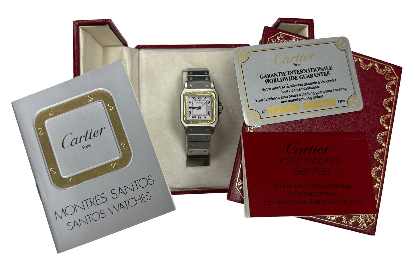 PAPERS Cartier Santos Two-Tone 18k Steel WHITE Roman Automatic 29mm 2961 BOX