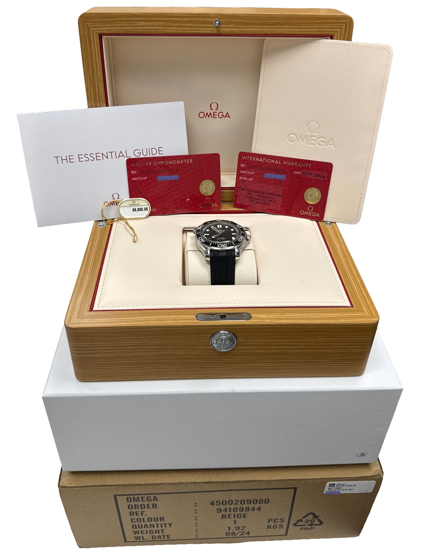 NEW 2026 PAPERS Omega Seamaster Diver 300M BLACK 210.32.42.20.01.003 42mm BOX