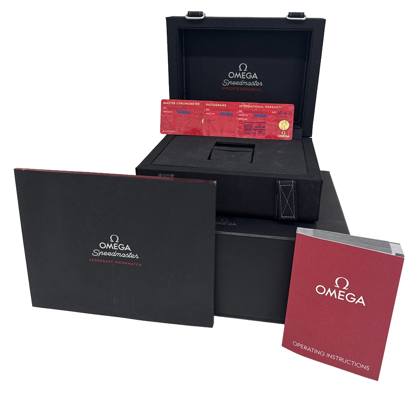 2021 PAPERS Omega Speedmaster BLACK 42mm Stainless 310.32.42.50.01.001 Watch BOX