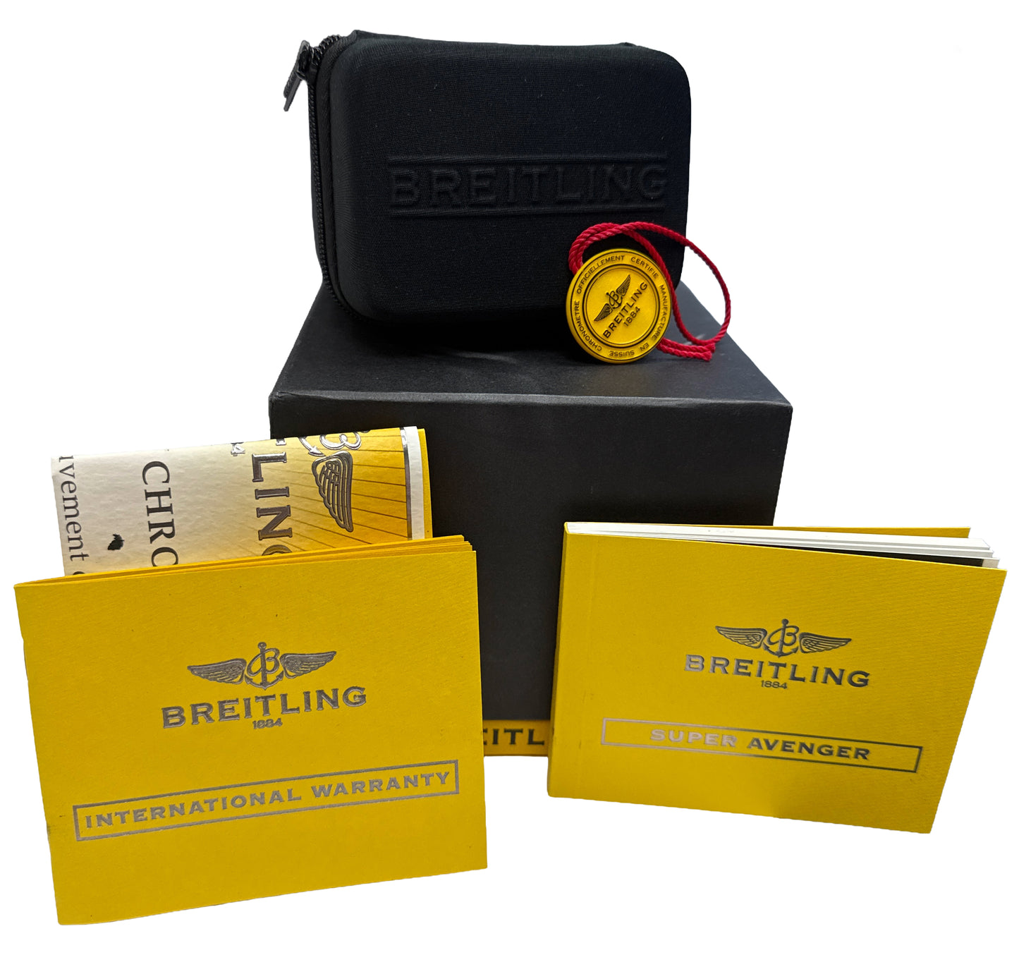 PAPERS Breitling Super Avenger Chronograph 48mm BLACK Steel PVD M13370 BOX
