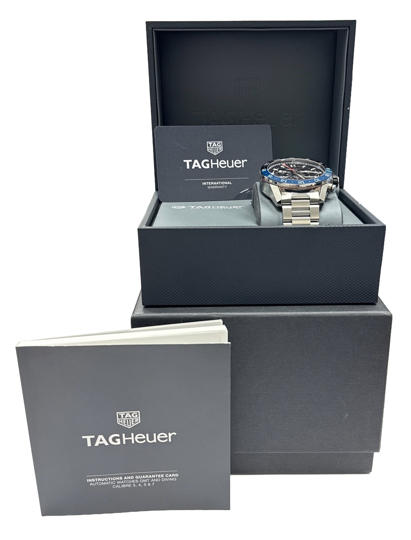 PAPERS Tag Heuer Carrera SKELETON Chronograph Steel 45mm CBG2A1Z.BA0658 BOX