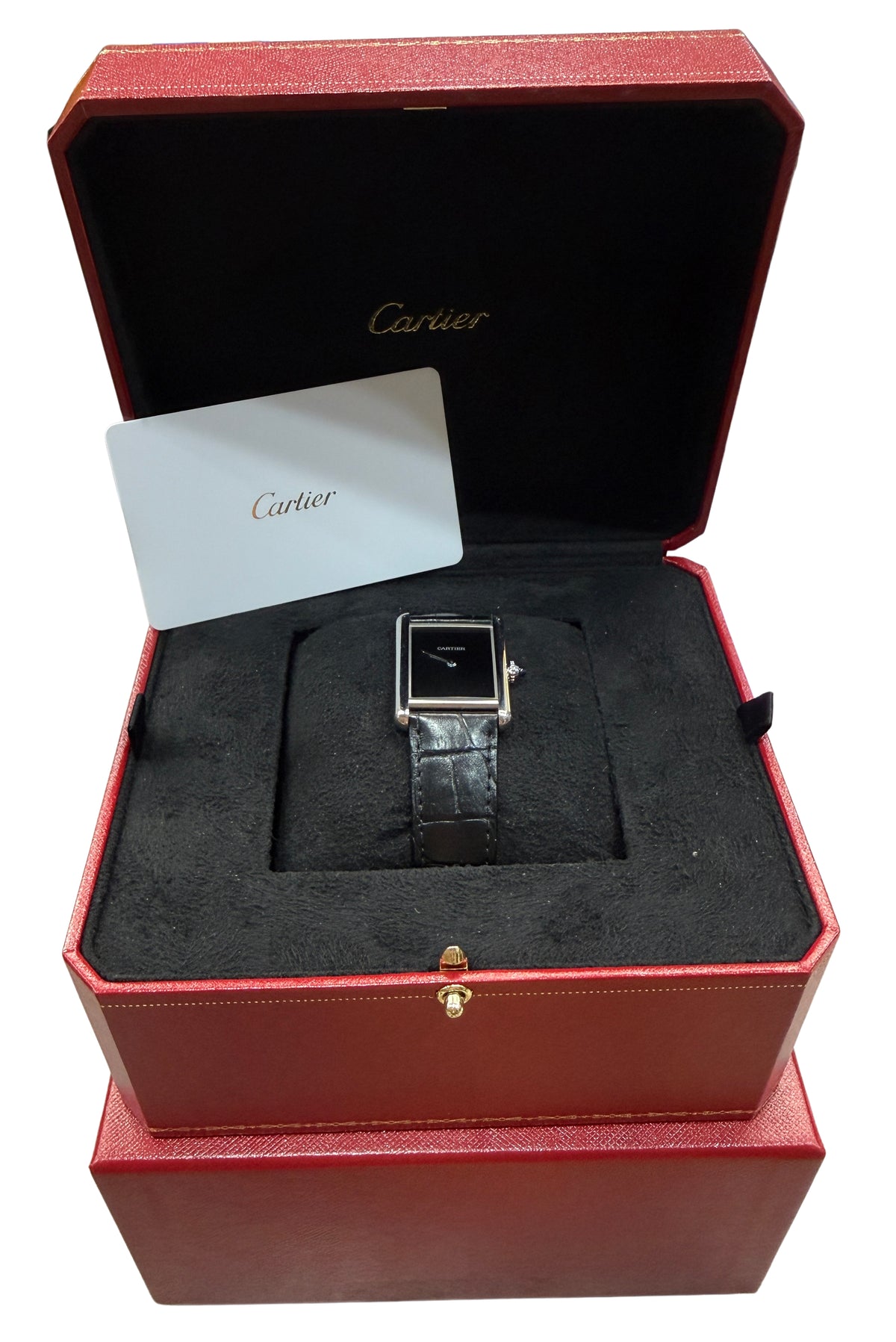 2023 Cartier Tank Must WSTA0072 4323 Black Quartz 33x25mm Leather Box Papers