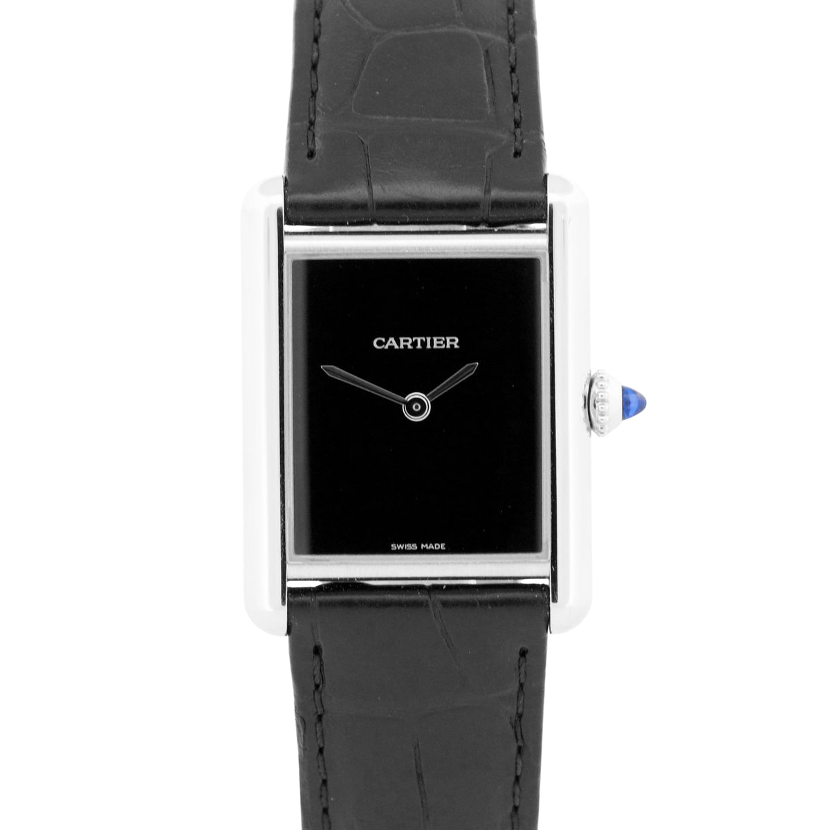 2023 Cartier Tank Must WSTA0072 4323 Black Quartz 33x25mm Leather Box Papers