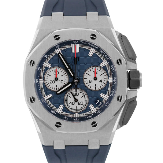 PAPERS Audemars Piguet Royal Oak Offshore BLUE Titanium Rubber 43mm 26420TI BOX