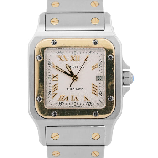 UNPOLISHED Cartier Santos Galbee 29mm ROMAN 18K Steel Automatic 2319  W20041C4