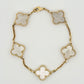 2018 Van Cleef & Arpels Alhambra 5 Motif MOP 18K Yellow Gold Bracelet Box Papers
