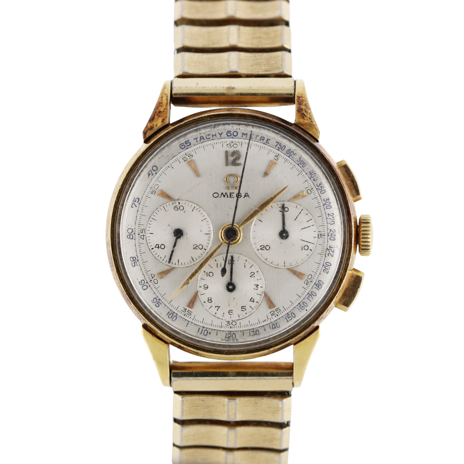 Omega, VINTAGE Omega, Omega Chronograph, Chronograph, Omega Tachymetre, Tachymetre, Omega 14k Gold, Omega 2279, 2279