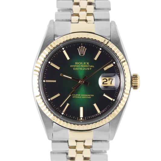 Vintage, Vintage Rolex, Rolex, Rolex Datejust, Vintage Datejust, Rolex Two-Tone, Two Tone, Rolex Green Vignette, Vignette, Rolex 1601, 1601