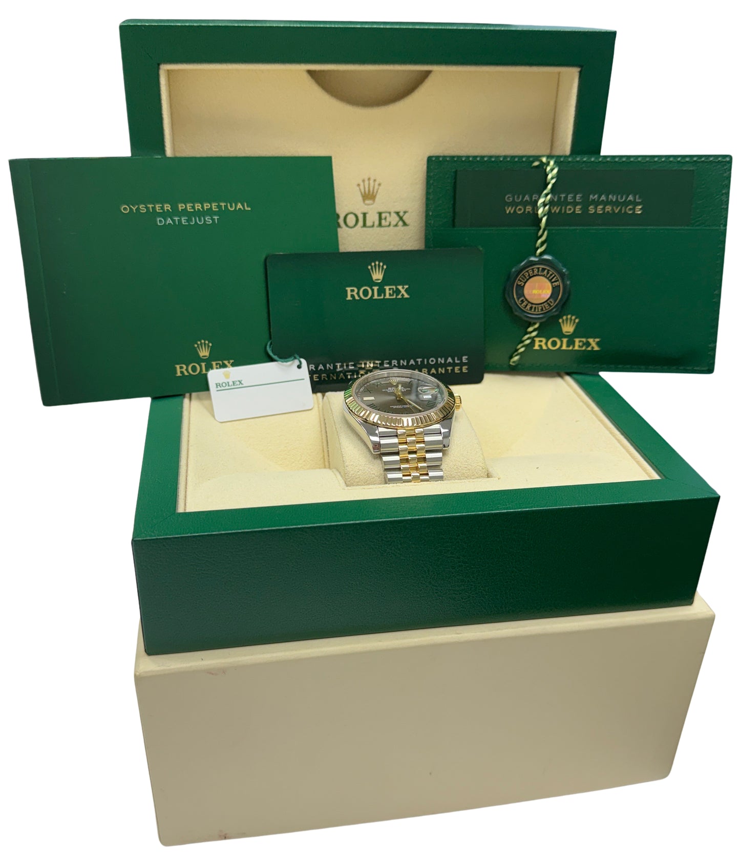 2023 PAPERS Rolex DateJust 41mm WIMBLEDON Rhodium Roman 18K JUBILEE 126333 BOX