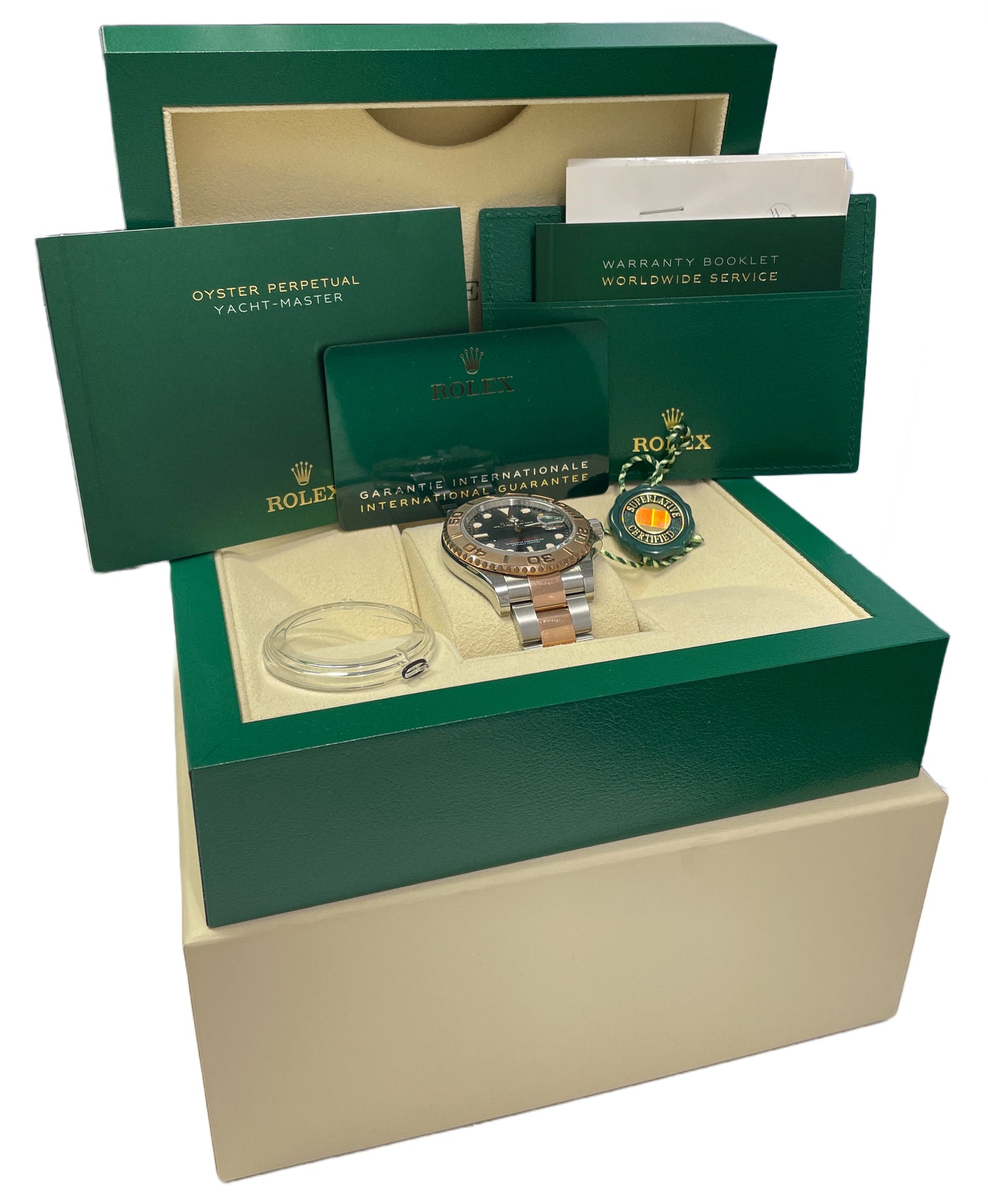 NEW 2021 PAPERS Rolex Yacht-Master BLACK 18K Rose Gold 40mm 126621 Watch BOX