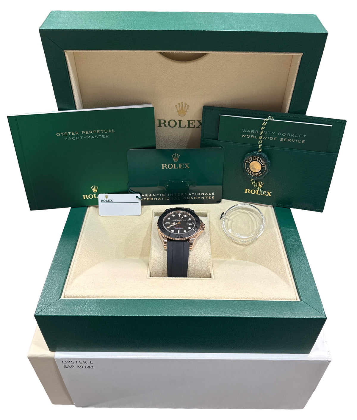 2022 Rolex Yacht-Master 268655 Black 18K Rose Gold Oysterflex 37mm Box Papers