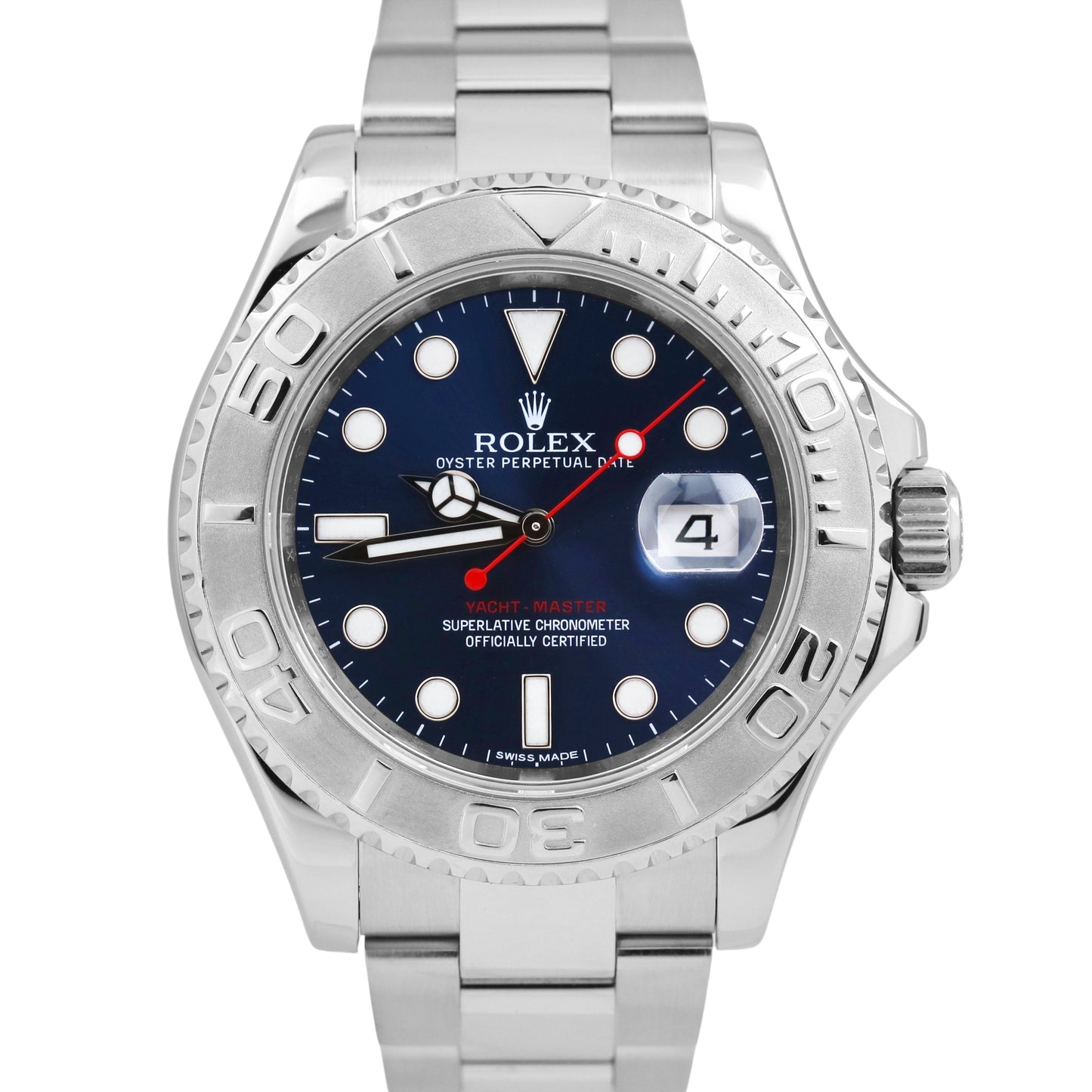 MINT PAPERS Rolex Yacht-Master 40mm BLUE 116622 Platinum Steel Date Watch BOX