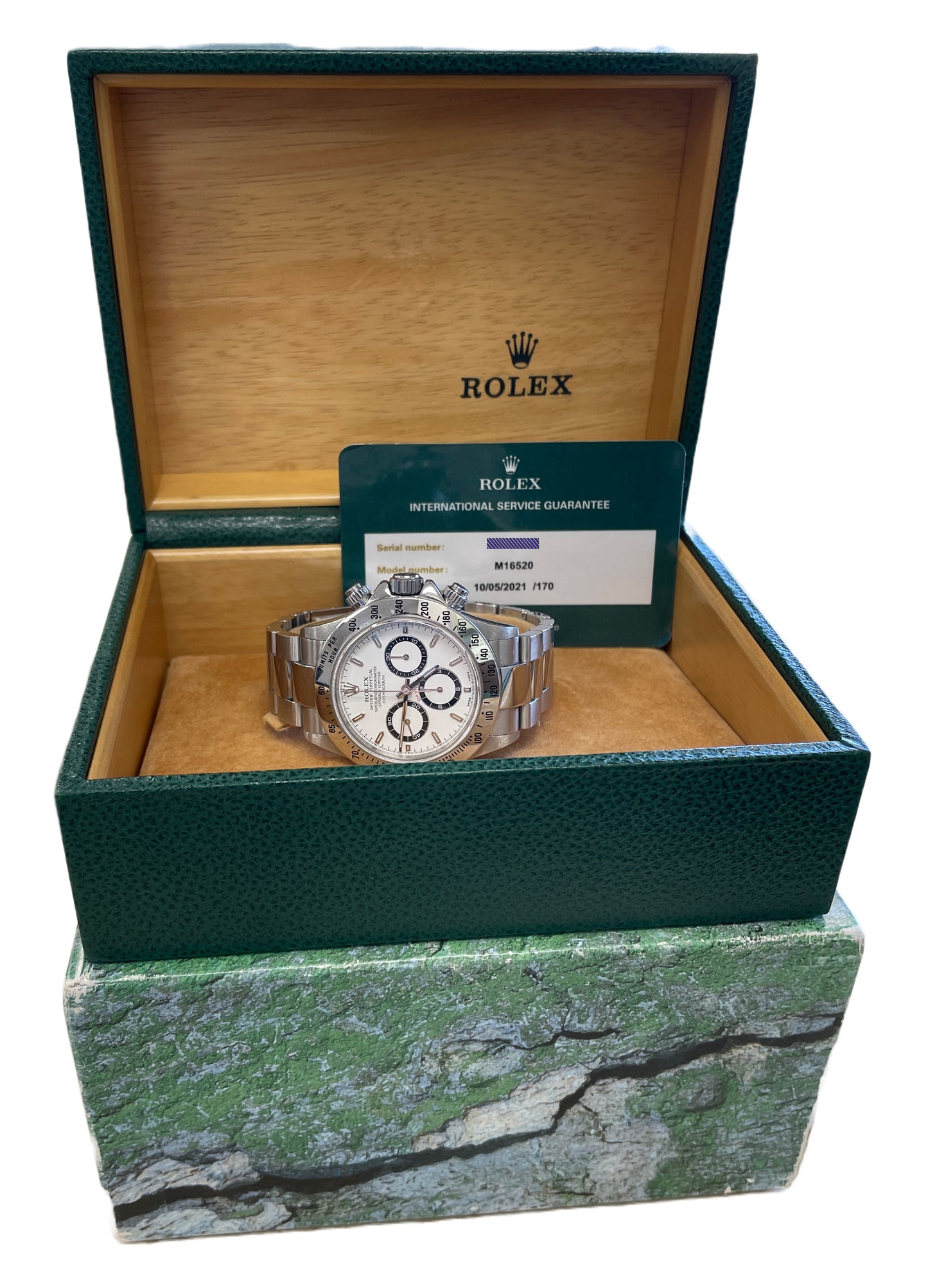 2021 RSC CARD Rolex Daytona Cosmograph White ZENITH 40mm 16520 Steel Watch BOX