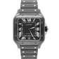 NEW PAPERS Cartier Santos ADLC Black Stainless 4072 Watch 39.8mm WSSA0039 BOX