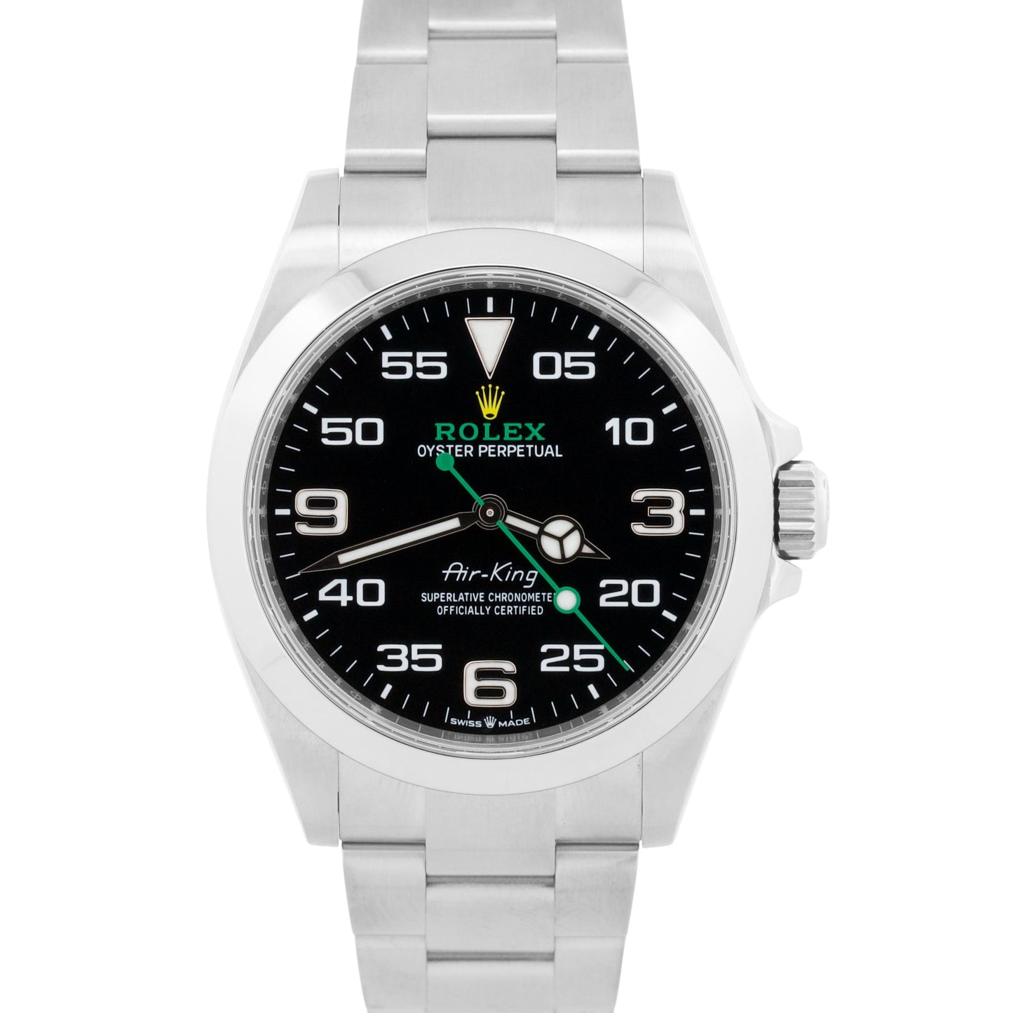 2022 PAPERS Rolex Air-King 40mm Green BLACK Stainless Steel Watch 126900 BOX