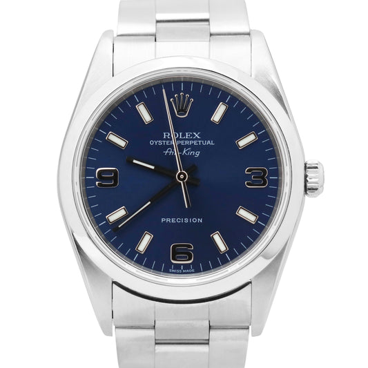 Rolex Oyster Perpetual Air-King BLUE 34mm Stainless Steel Oyster Watch 14000M