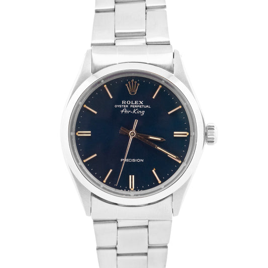 Rolex Oyster Perpetual Air-King BLUE Stainless Steel Oyster 34mm 5500 Watch