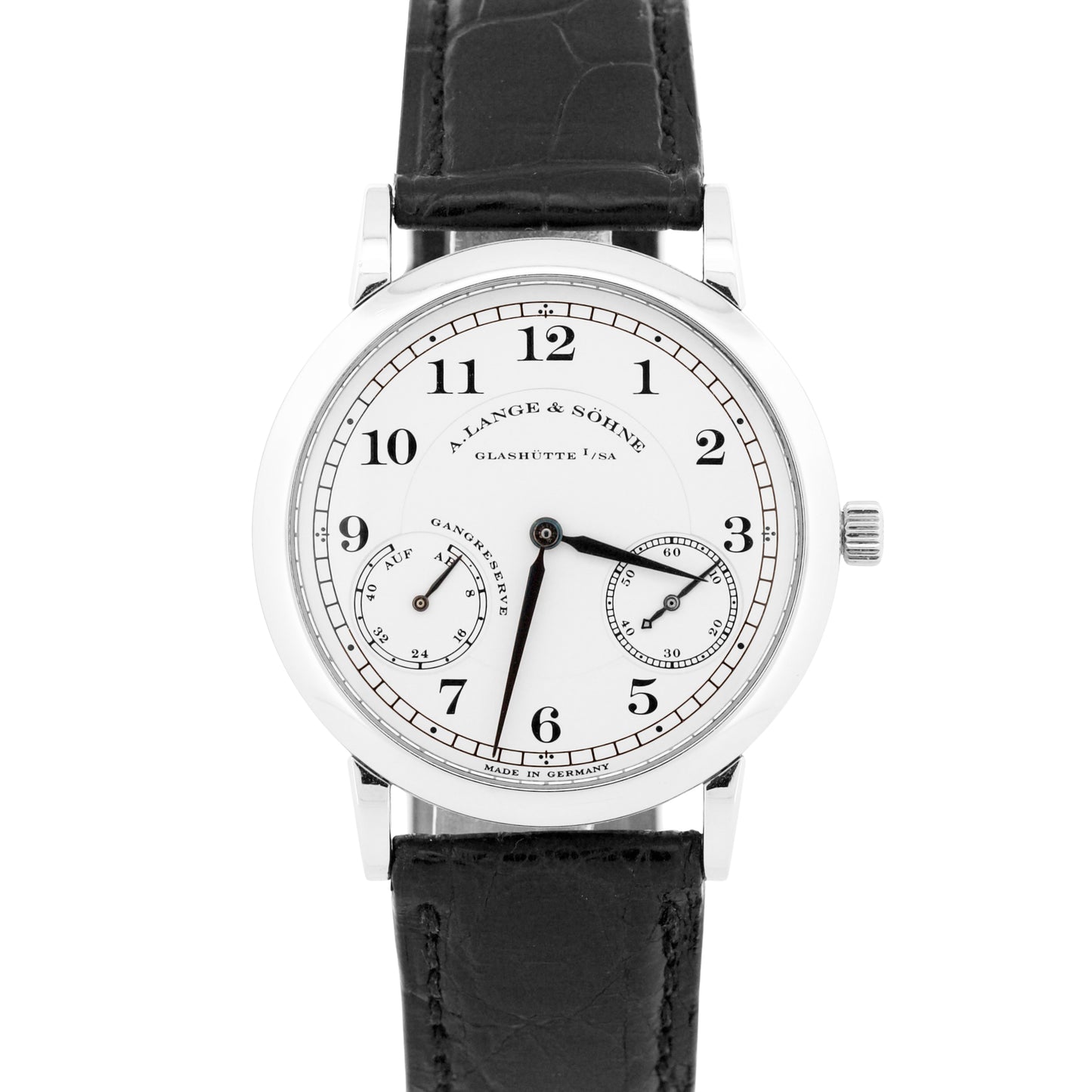 A. Lange & Sohne 1815 Up/Down SILVER 950 Platinum Leather Manual 35mm 221.025