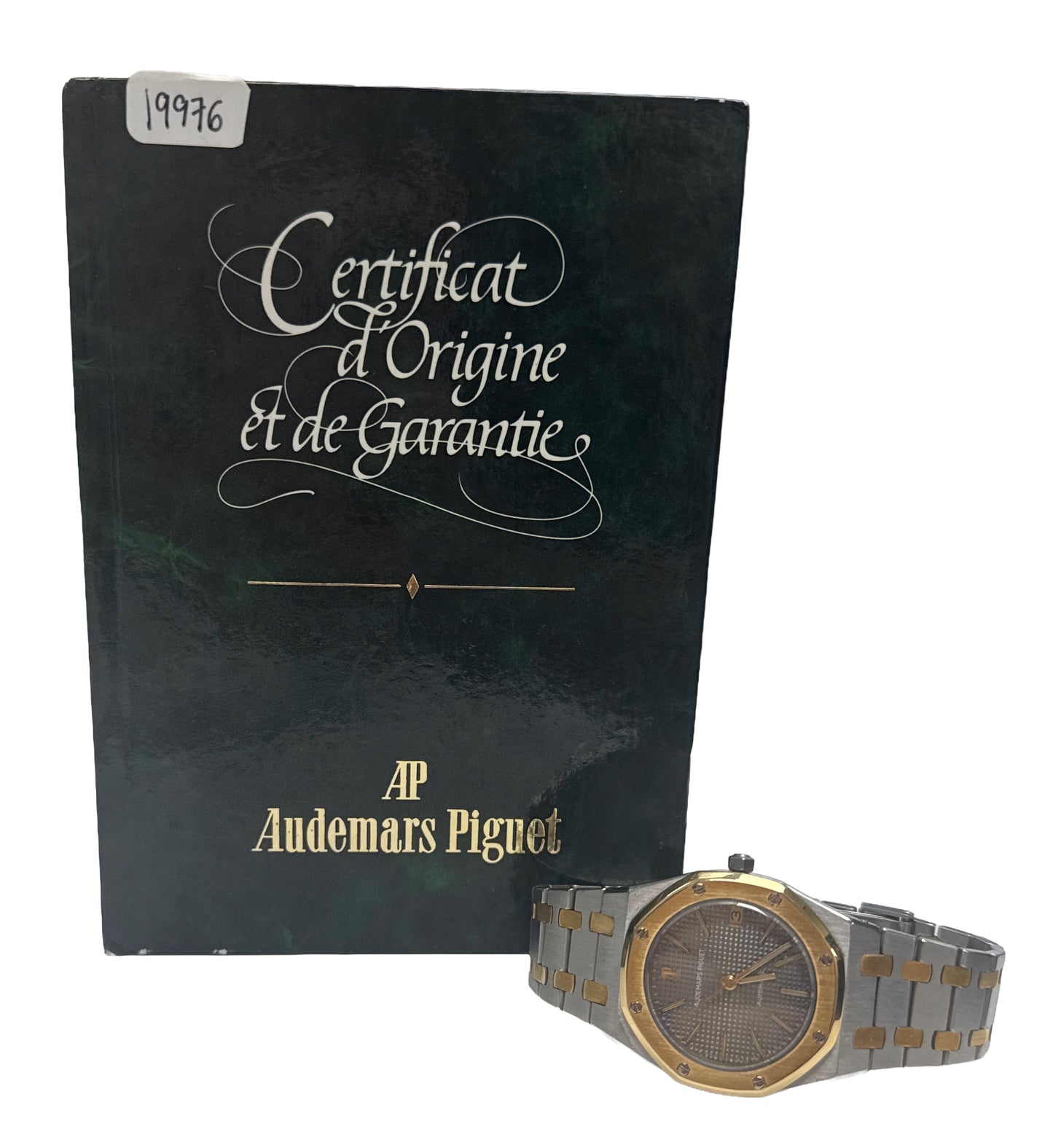 PAPERS Audemars Piguet Royal Oak GRAY 35mm Two-Tone 18K Gold Steel Watch 4100SA