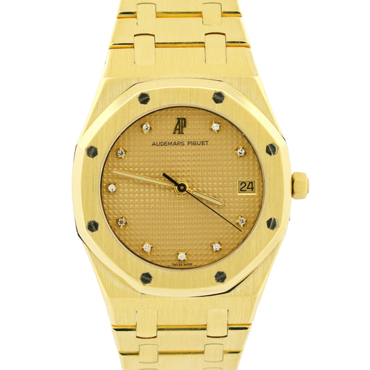 Audemars Piguet Royal Oak FACTORY CHAMPAGNE DIAMOND 18K Yellow Gold Quartz 35mm