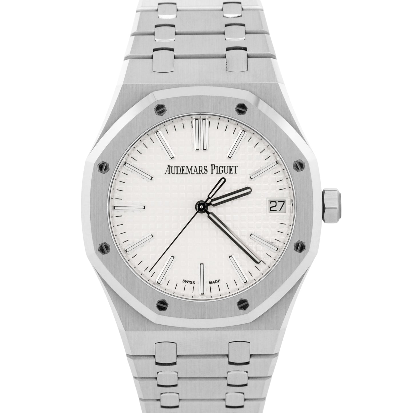 2023 PAPERS Audemars Piguet Royal Oak WHITE 41mm Steel 15510ST.OO.1320ST.03 BOX