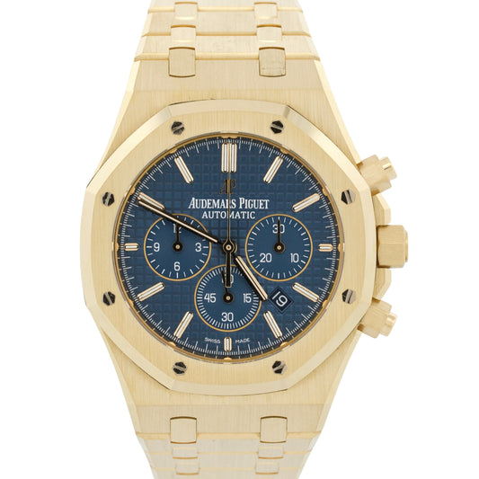 PAPERS Audemars Piguet Royal Oak Chrono 41mm BLUE 18K 26320BA.OO.1220BA.02 BOX