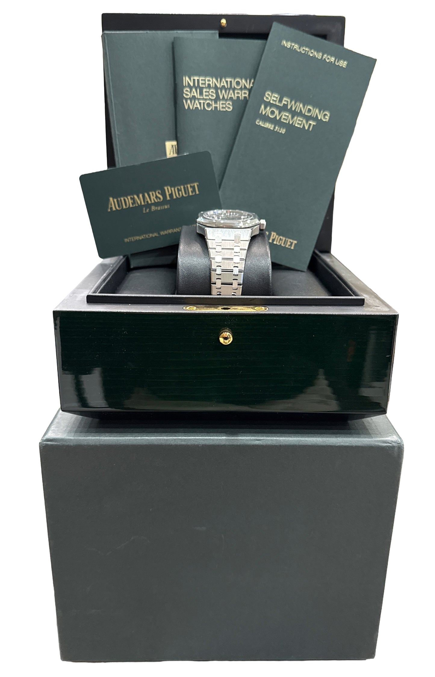 PAPERS Audemars Piguet Royal Oak RHODIUM Stainless 37mm 15450ST.OO.1256ST.02 BOX