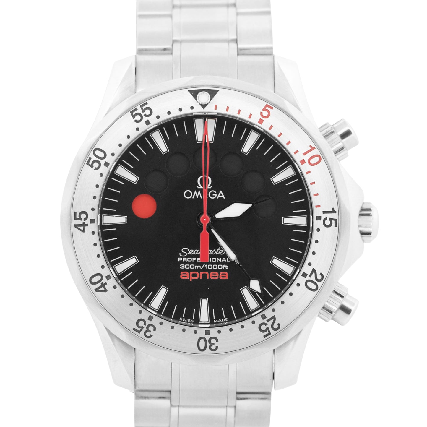 PAPERS Omega Seamaster APNEA JACQUES MAYOL Black Steel 41.5mm 2595.50 Watch BOX