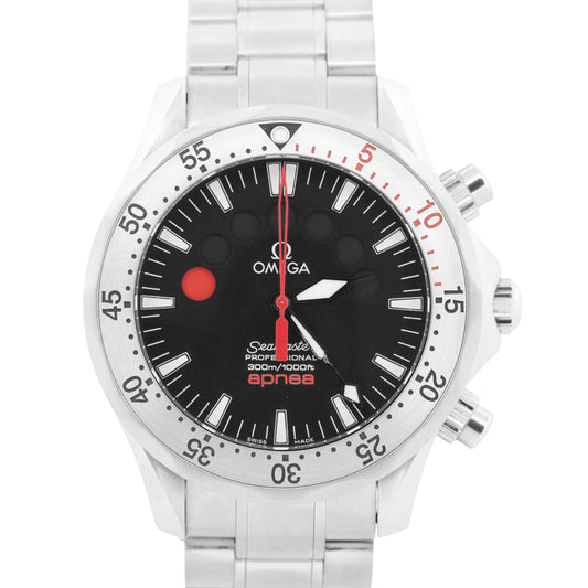 PAPERS Omega Seamaster APNEA JACQUES MAYOL Black Steel 41.5mm 2595.50 Watch BOX