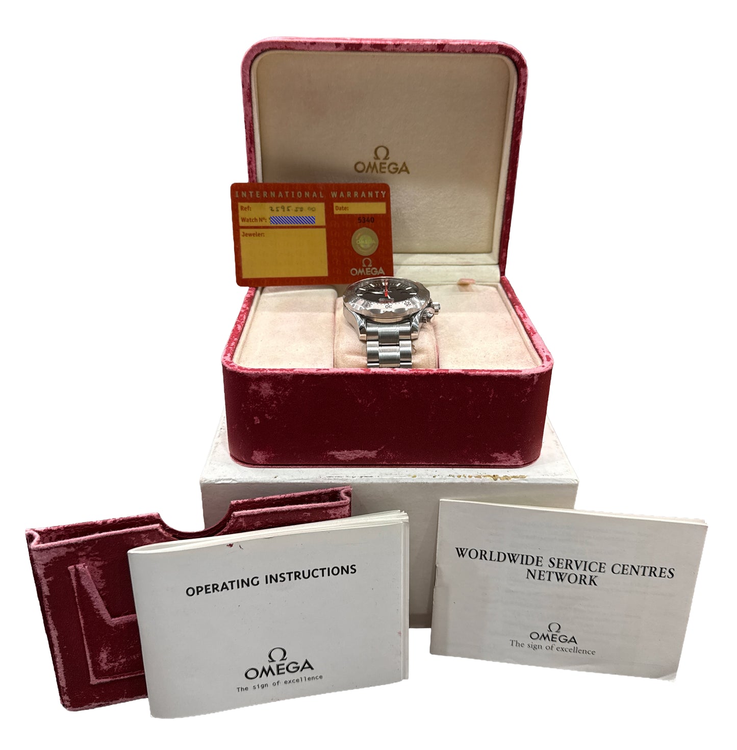 PAPERS Omega Seamaster APNEA JACQUES MAYOL Black Steel 41.5mm 2595.50 Watch BOX